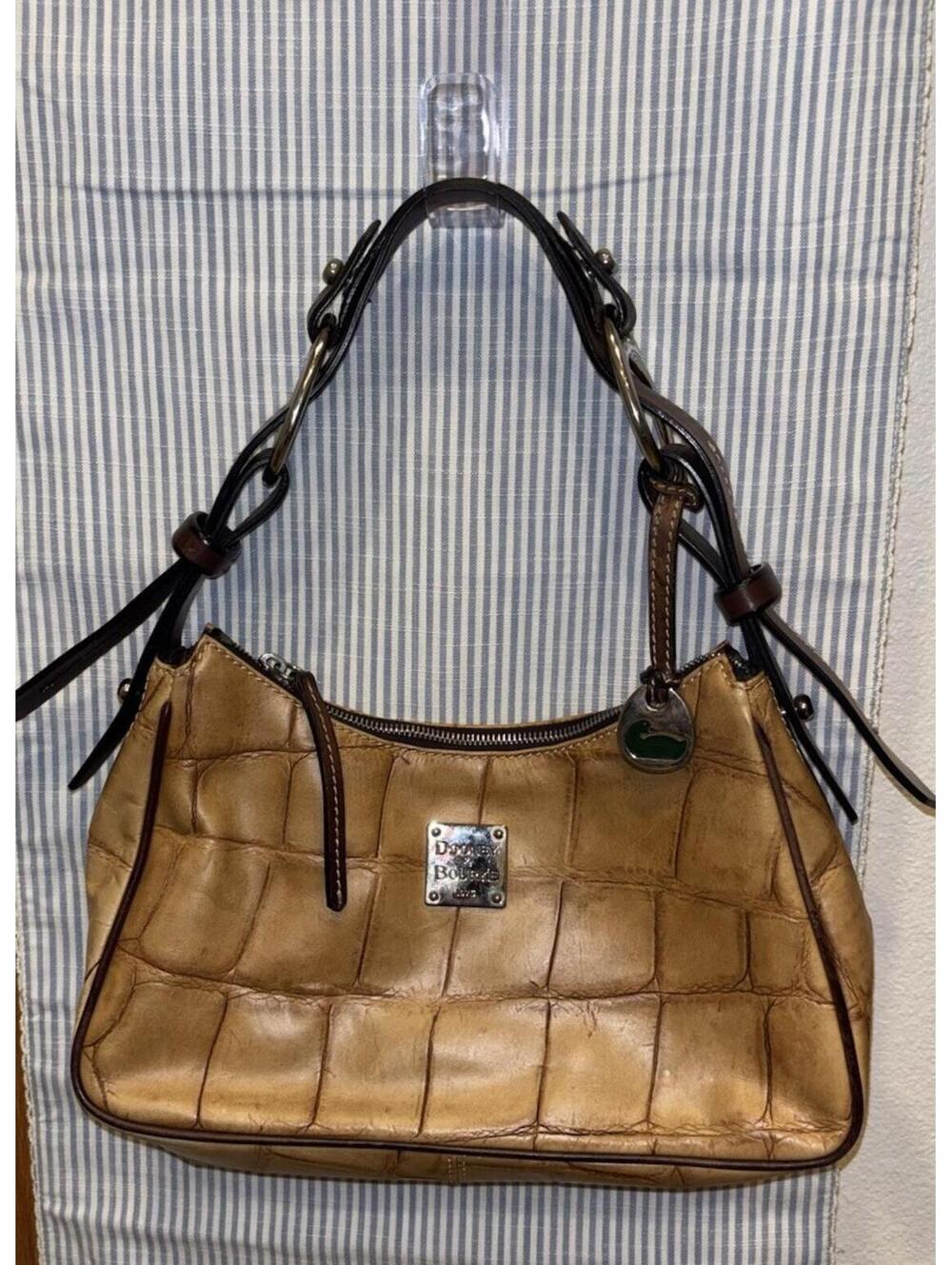 DOONEY & BOURKE  Brown Alligator Embossed Leather HOBO Purse Shoulder Handbag